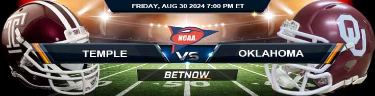 Temple Owl vs. Oklahoma Sooners 8/30/24 NCAAF Week 1 Betting Prediction