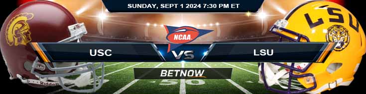 USC Trojans vs. LSU Tigers 9/1/24 NCAAF Week 1 Betting Prediction