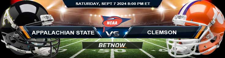 App State Mountaineers vs. Clemson Tigers 9/7/24 NCAAF Week 2 Betting Prediction