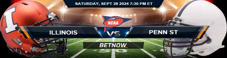 Illinois Fighting Illini vs. Penn State Nittany Lions 9/28/24 NCAAF Week 5 Betting Prediction
