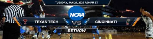 Texas Tech Red Raiders vs. Cincinnati Bearcats 1/21/25 NCAA Men's Basketball Best Odds and Preview