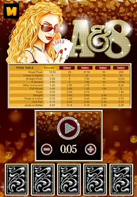 Play Aces & Eights Video Poker Casino Game
