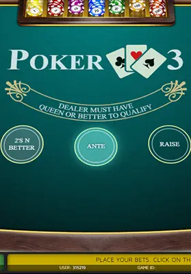 Play Poker Three Casino Game