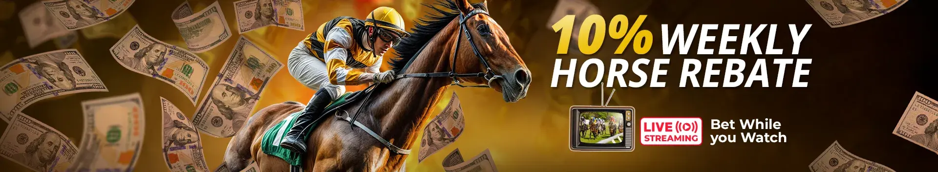 Bet on Racebook 10% Rebate Bonus
